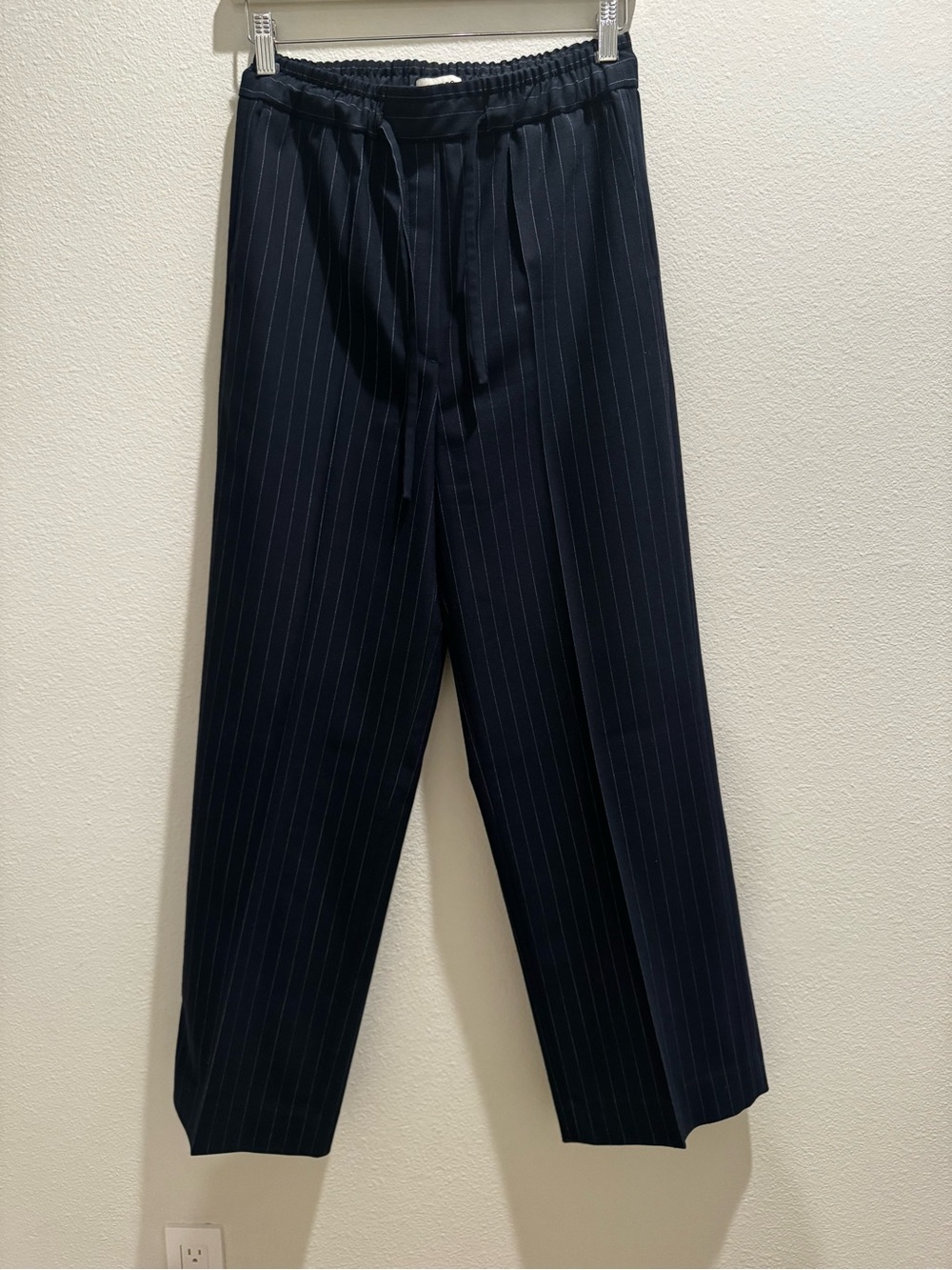 Sandro Navy Pinstripe Trousers